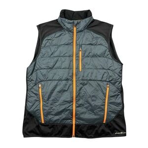 Eddie Bauer Vest Men's Large Primaloft FreeHeat Zip Up Puffer Gilet Outdoors